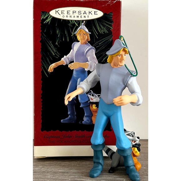 Hallmark Keepsake Ornament Pocahontas Collection CAPTAIN JOHN SMITH & MEEKO - Picture 2 of 3